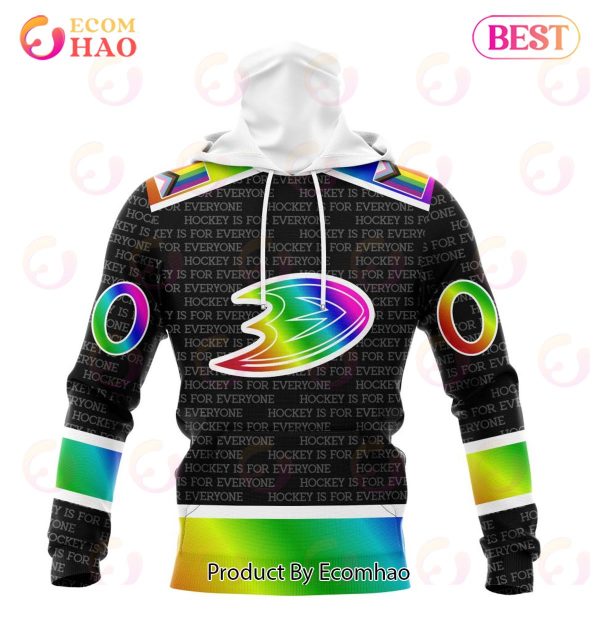NHL Anaheim Ducks Special Pride Design Hockey Is For Everyone 3D Hoodie