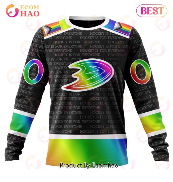 NHL Anaheim Ducks Special Pride Design Hockey Is For Everyone 3D Hoodie