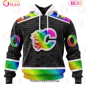 NHL Calgary Flames Special Pride Design Hockey Is For Everyone 3D Hoodie