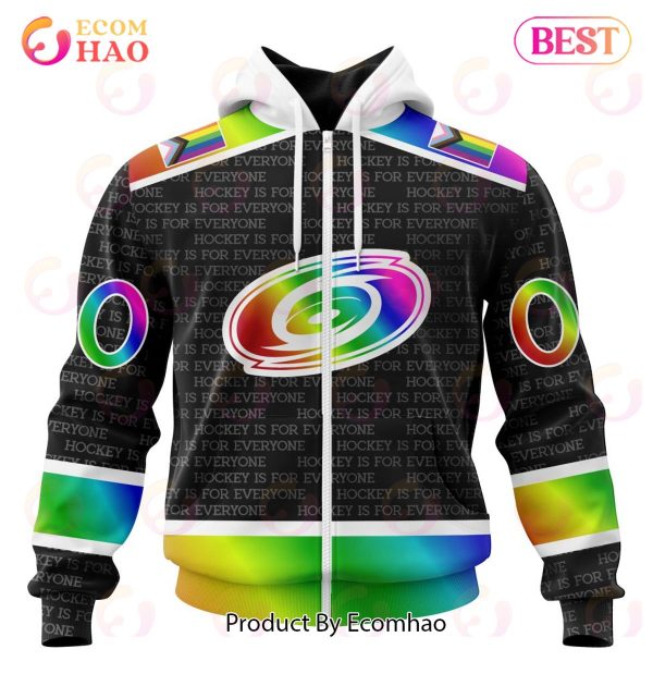 NHL Carolina Hurricanes Special Pride Design Hockey Is For Everyone 3D Hoodie