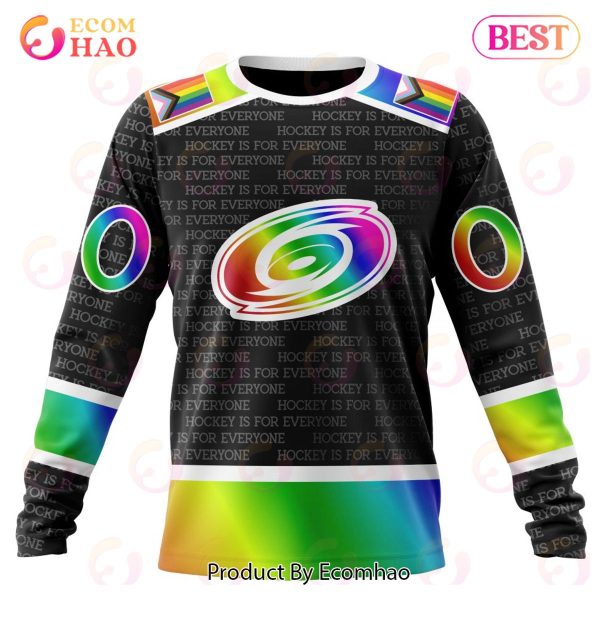 NHL Carolina Hurricanes Special Pride Design Hockey Is For Everyone 3D Hoodie