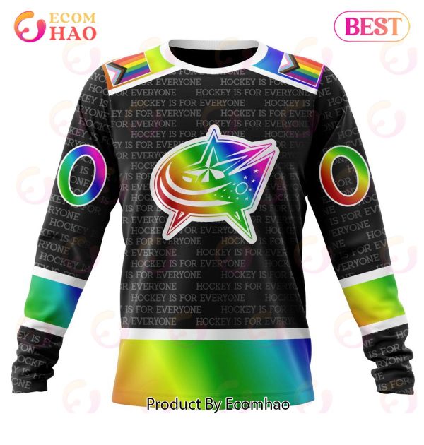 NHL Columbus Blue Jackets Special Pride Design Hockey Is For Everyone 3D Hoodie