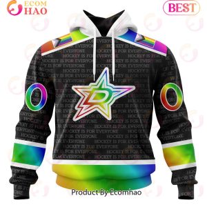 NHL Dallas Stars Special Pride Design Hockey Is For Everyone 3D Hoodie