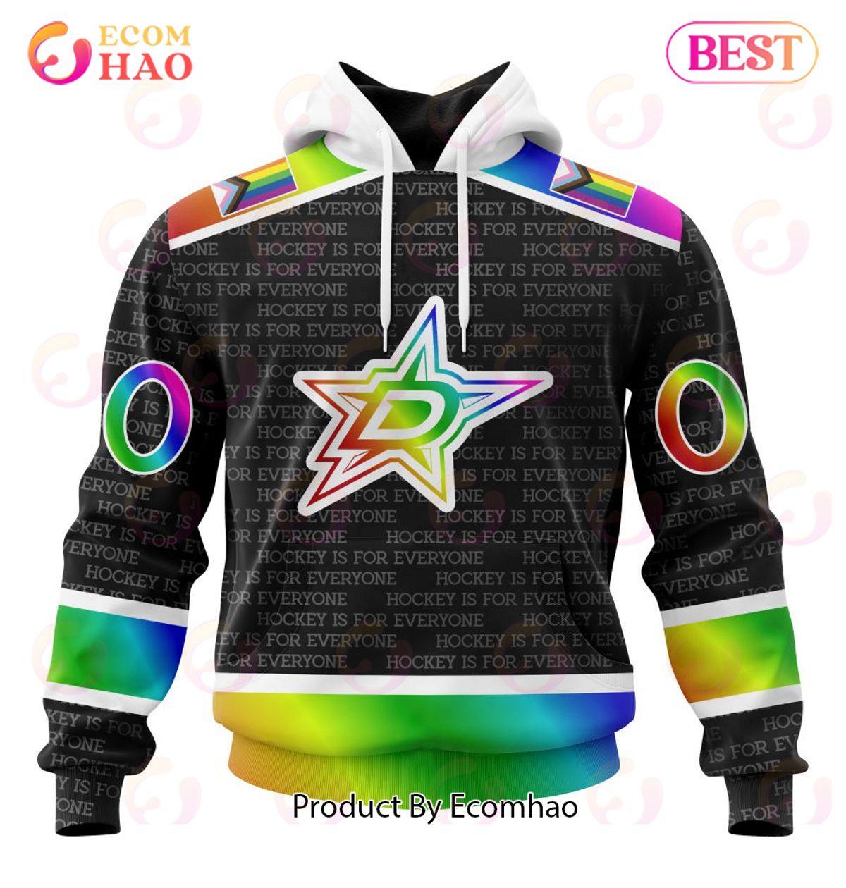 NHL Dallas Stars Special Pride Design Hockey Is For Everyone 3D Hoodie