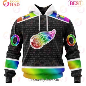 NHL Detroit Red Wings Special Pride Design Hockey Is For Everyone 3D Hoodie