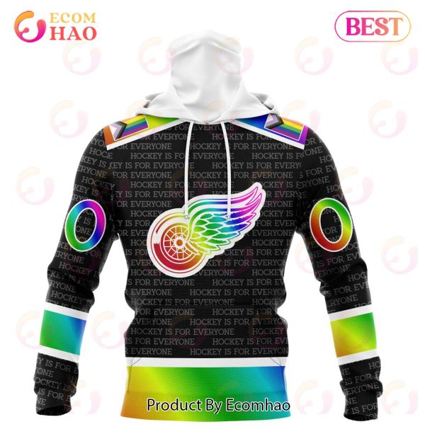 NHL Detroit Red Wings Special Pride Design Hockey Is For Everyone 3D Hoodie