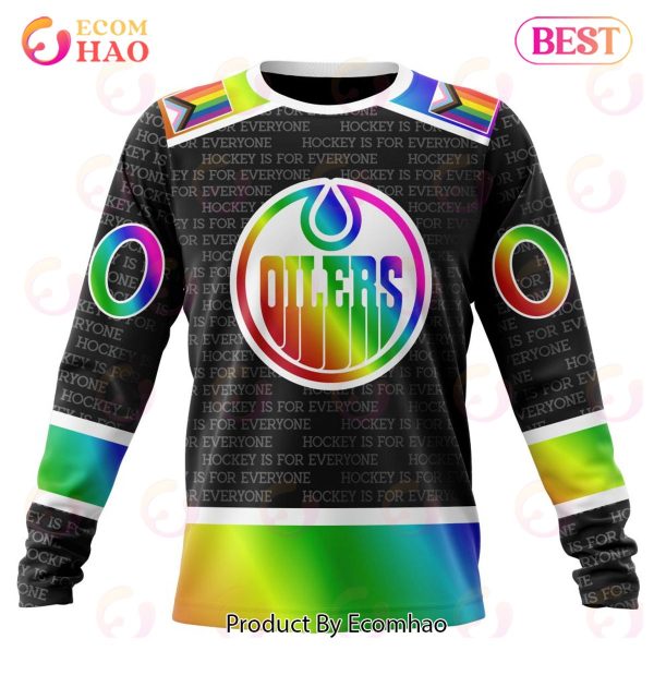 NHL Edmonton Oilers Special Pride Design Hockey Is For Everyone 3D Hoodie