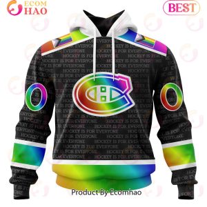 NHL Montreal Canadiens Special Pride Design Hockey Is For Everyone 3D Hoodie