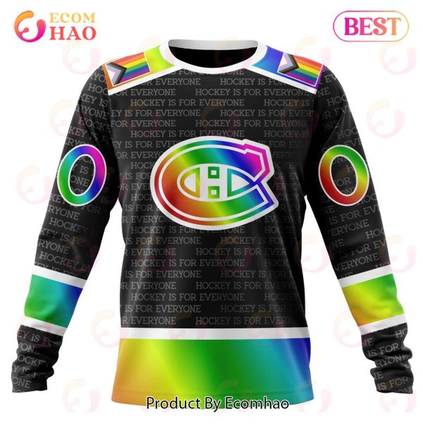 NHL Montreal Canadiens Special Pride Design Hockey Is For Everyone 3D Hoodie