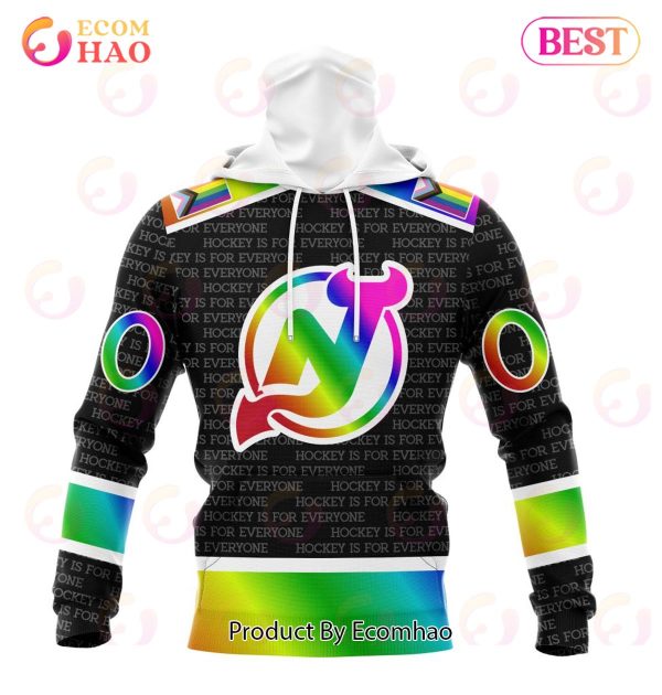 NHL New Jersey Devils Special Pride Design Hockey Is For Everyone 3D Hoodie