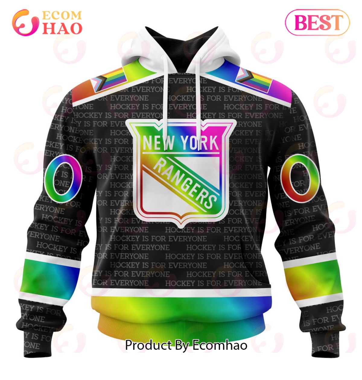 NHL New York Rangers Special Pride Design Hockey Is For Everyone 3D Hoodie