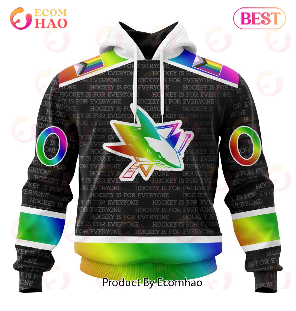 NHL San Jose Sharks Special Pride Design Hockey Is For Everyone 3D Hoodie
