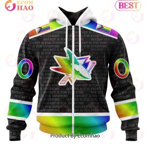 NHL San Jose Sharks Special Pride Design Hockey Is For Everyone 3D Hoodie