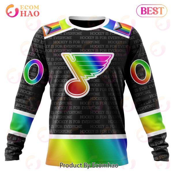 NHL St. Louis Blues Special Pride Design Hockey Is For Everyone 3D Hoodie