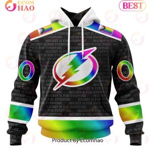 NHL Tampa Bay Lightning Special Pride Design Hockey Is For Everyone 3D Hoodie