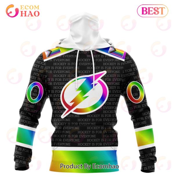 NHL Tampa Bay Lightning Special Pride Design Hockey Is For Everyone 3D Hoodie