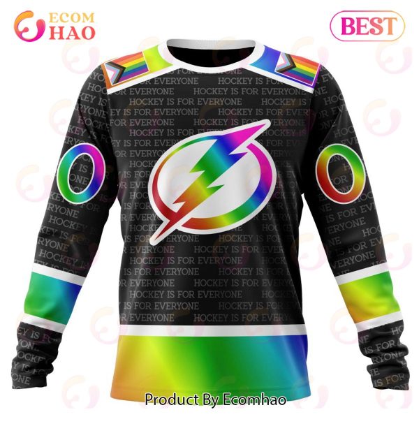 NHL Tampa Bay Lightning Special Pride Design Hockey Is For Everyone 3D Hoodie