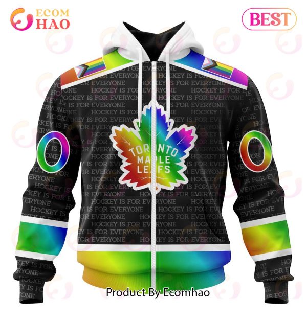 NHL Toronto Maple Leafs Special Pride Design Hockey Is For Everyone 3D Hoodie