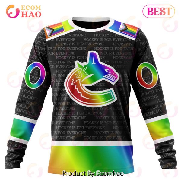NHL Vancouver Canucks Special Pride Design Hockey Is For Everyone 3D Hoodie