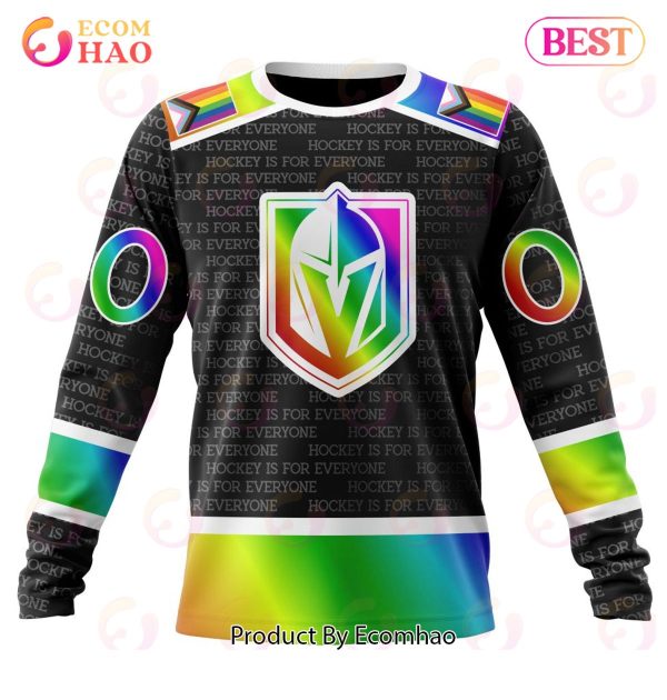 NHL Vegas Golden Knights Special Pride Design Hockey Is For Everyone 3D Hoodie