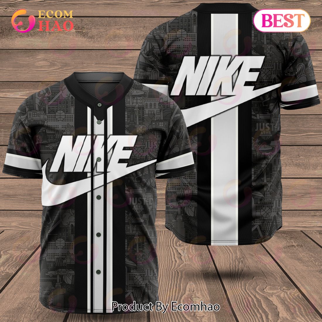 Nike Black Printing Pattern Luxury Brand Jersey Limited Edition Luxury Items