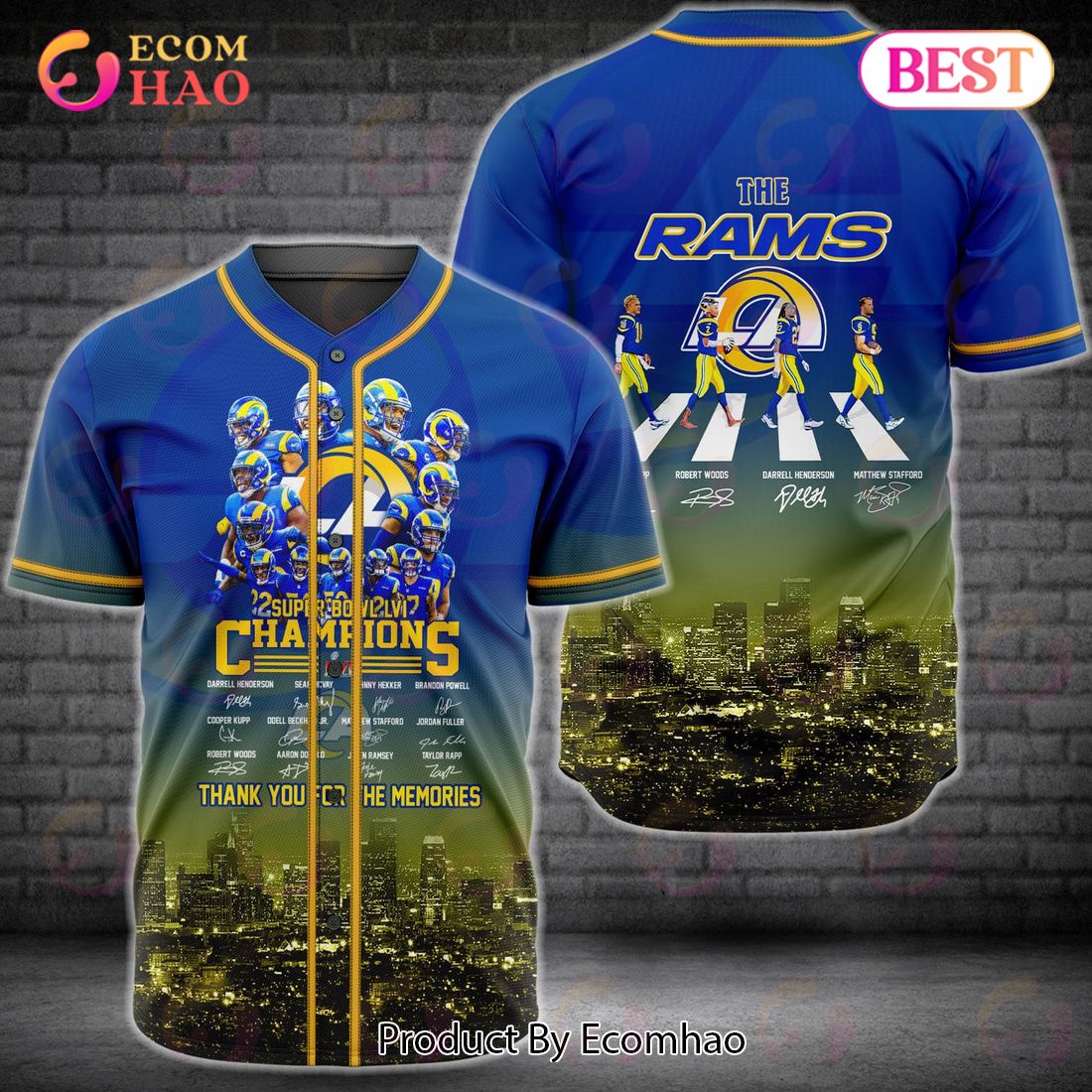 The Rams Champions Thank You For The Memories Luxury Brand Jersey Limited Edition