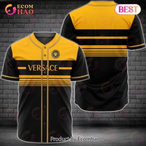 Versace Black Gold Horizontal Pattern Luxury Brand Jersey Limited Edition
