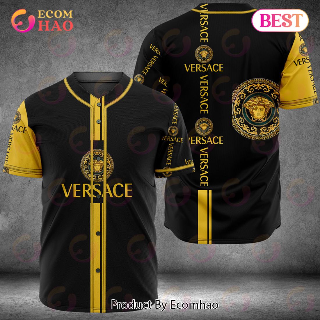 Versace Black Gold Luxury Brand Jersey Limited Edition