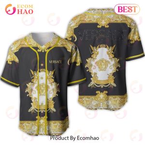 Versace Black Mix Gold Pattern Luxury Brand Jersey Limited Edition
