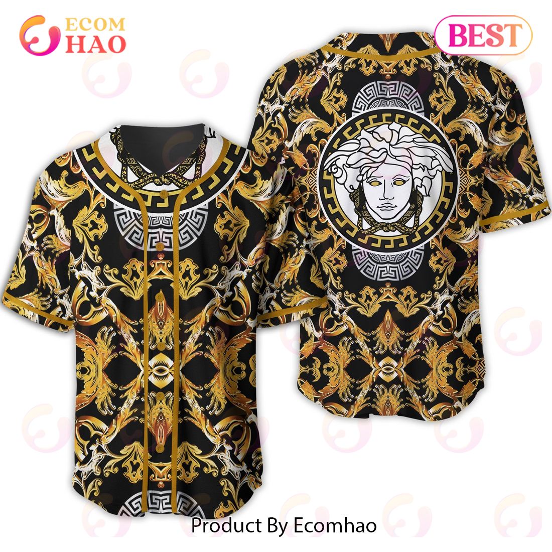 Versace Gold Pattern Luxury Brand Jersey Limited Edition