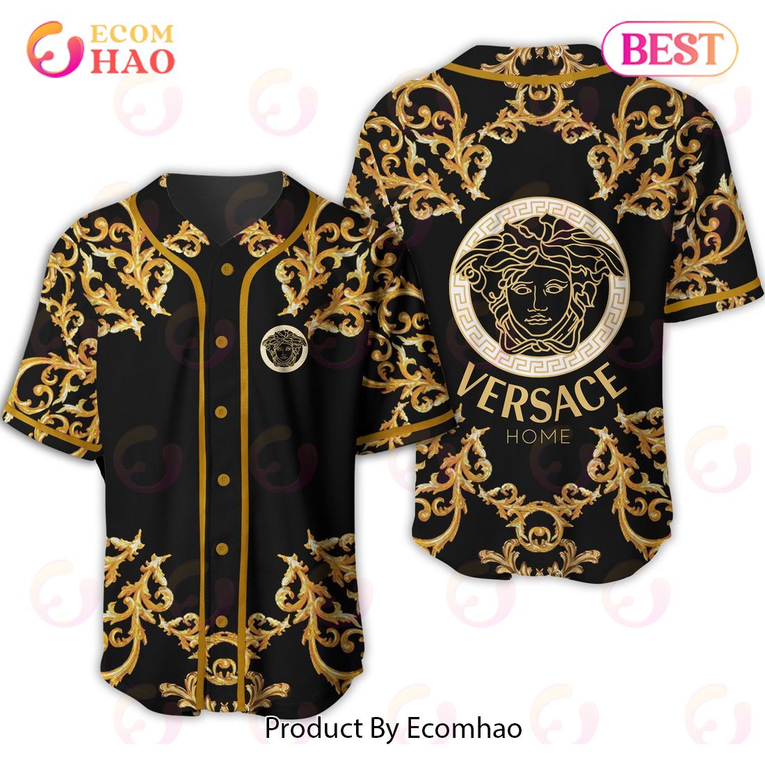 Versace Home Black Gold Luxury Brand Jersey Limited Edition