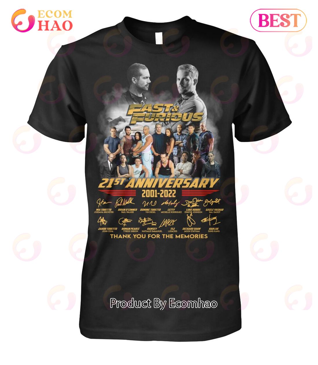 Fast & Furious 21st Anniversary 2001 – 2022 Thank You For The Memories T-Shirt