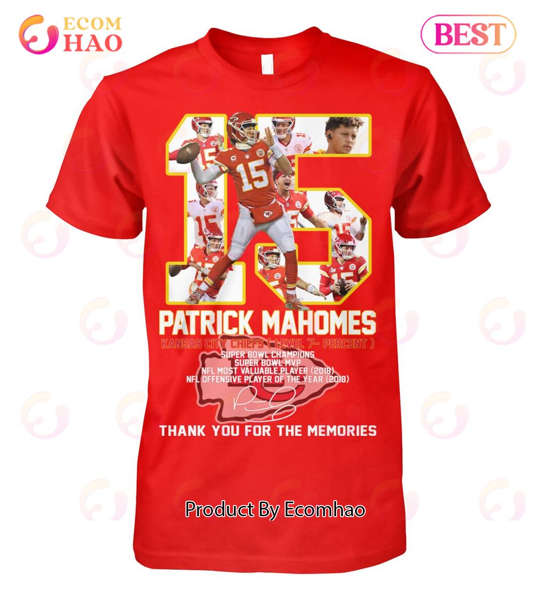 Patrick Mahomes  15 Kansas City Chiefs Thank You For The Memories T-Shirt