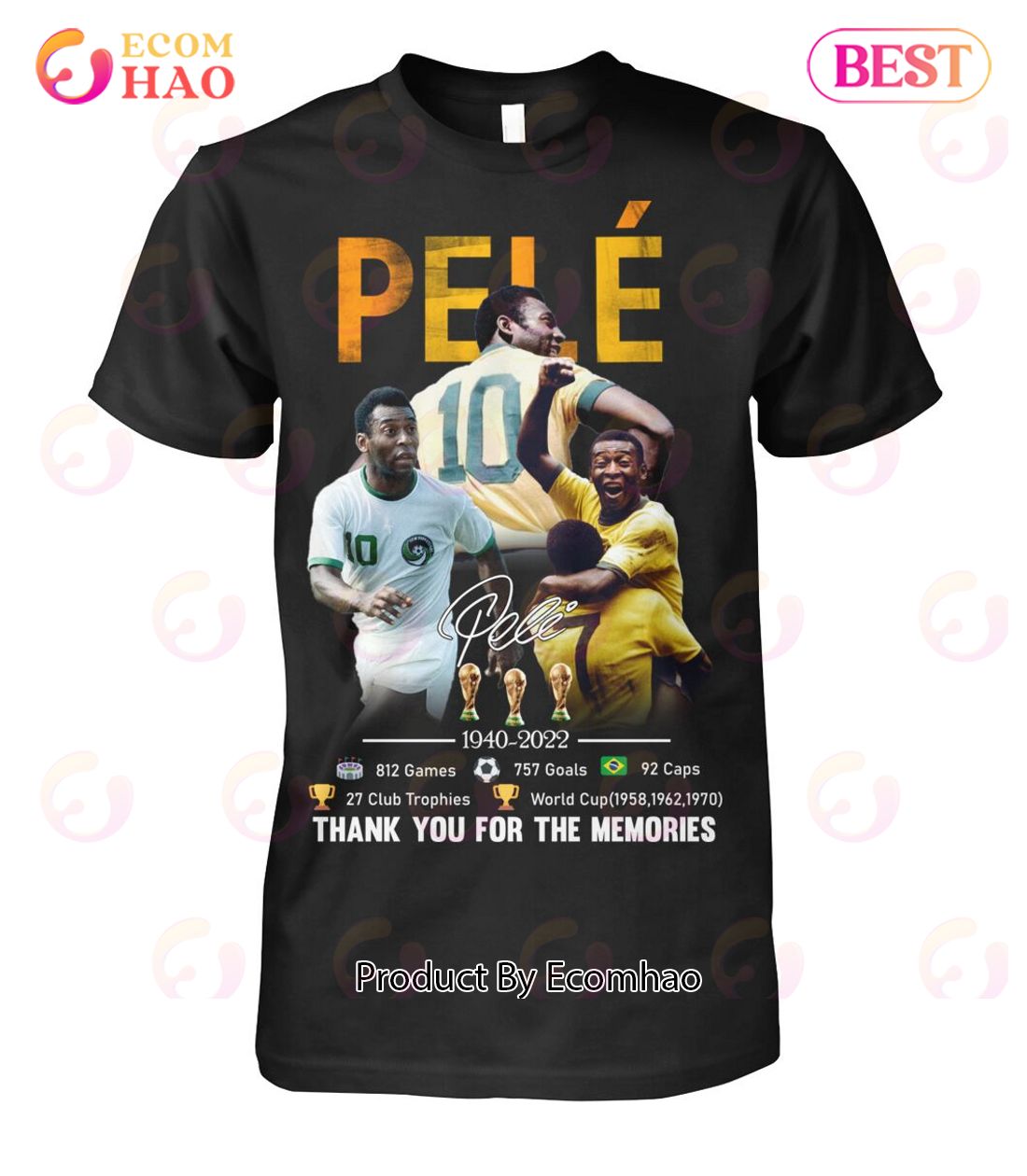 Pele 1940 – 2022 757 Goals Thank You For The Memories T-Shirt