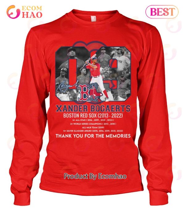 Xander Bogaerts Boston Red Sox 2013 – 2022 Thank You For The Memories T-Shirt