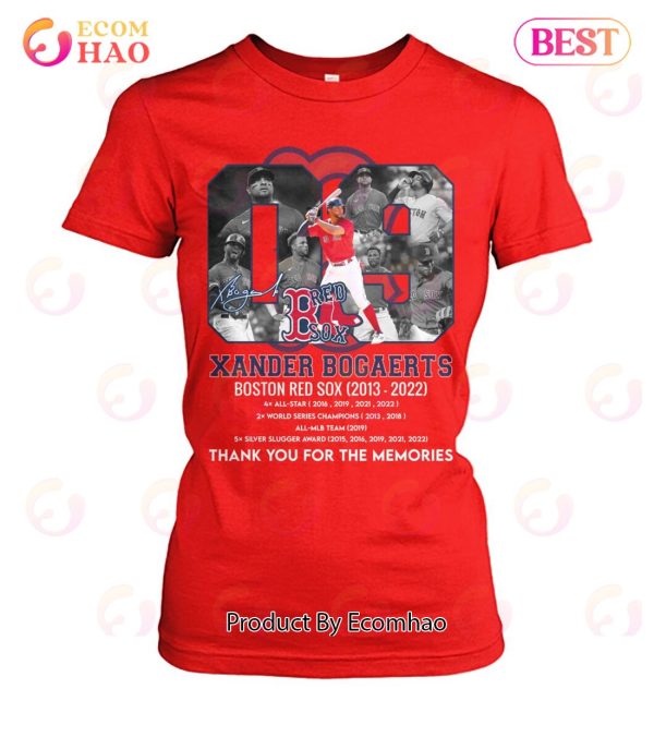 Xander Bogaerts Boston Red Sox 2013 – 2022 Thank You For The Memories T-Shirt