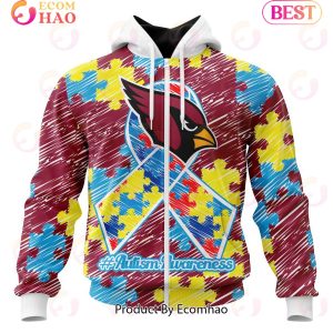 NFL Arizona Cardinals Special Autism Awareness Design 3D Hoodie