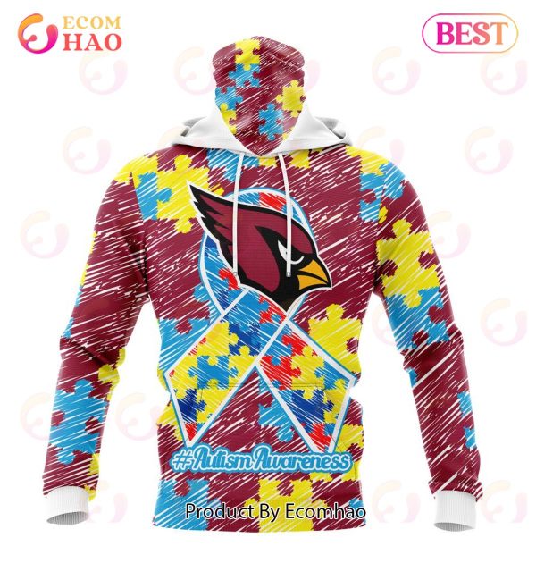 NFL Arizona Cardinals Special Autism Awareness Design 3D Hoodie