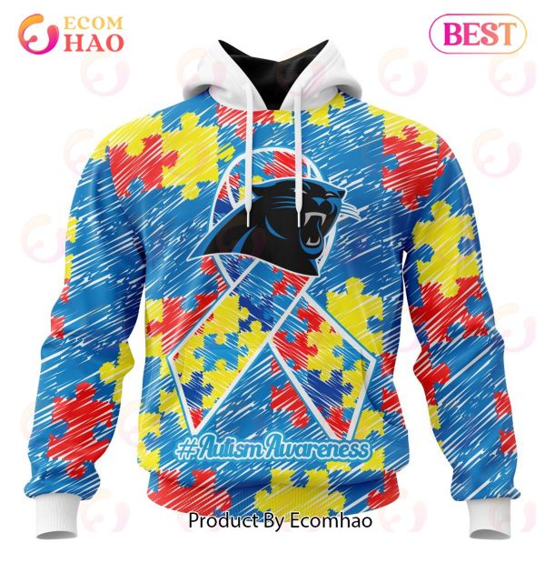 NFL Carolina Panthers Special Autism Awareness Design 3D Hoodie