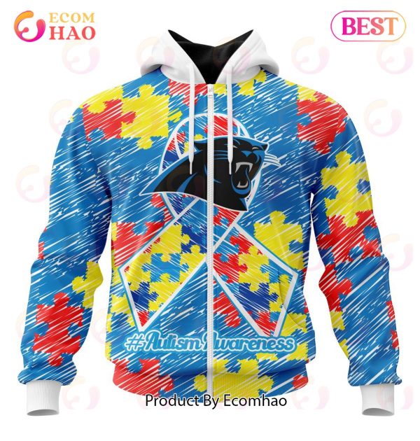 NFL Carolina Panthers Special Autism Awareness Design 3D Hoodie