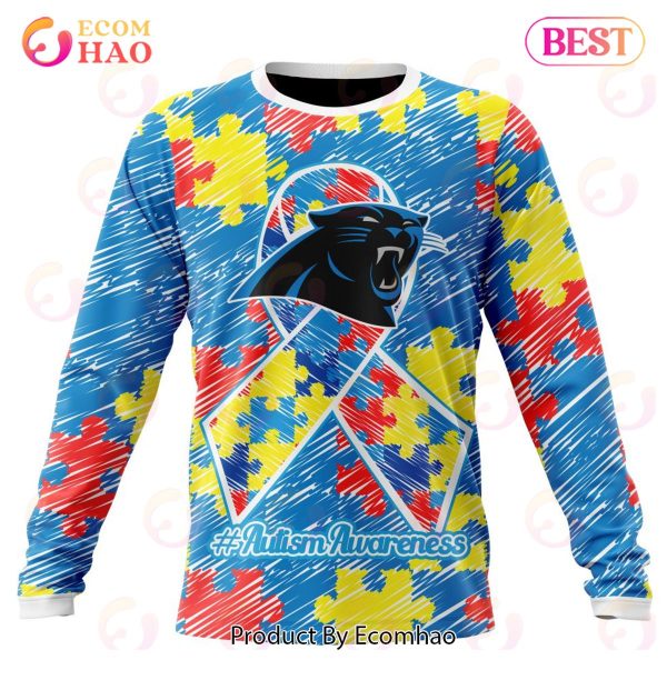 NFL Carolina Panthers Special Autism Awareness Design 3D Hoodie