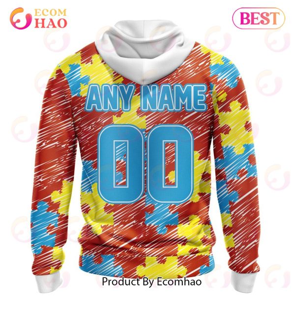 NFL Chicago Bears Special Autism Awareness Design 3D Hoodie