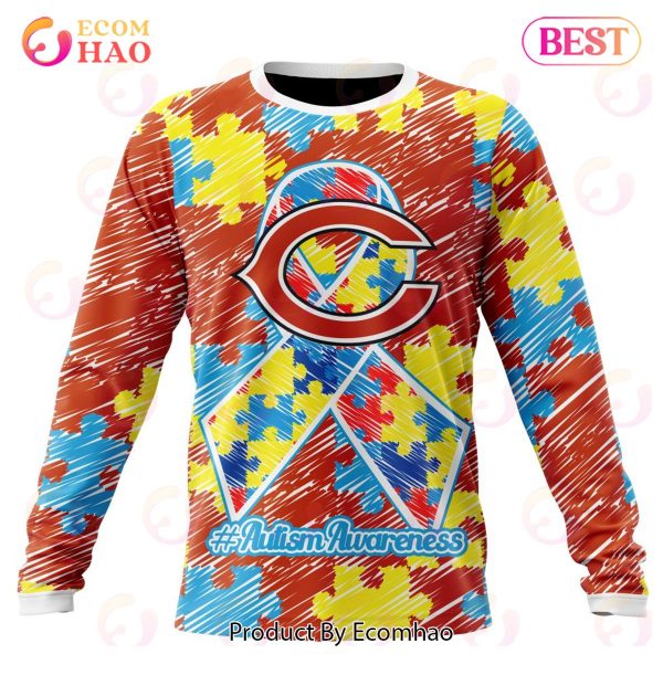 NFL Chicago Bears Special Autism Awareness Design 3D Hoodie