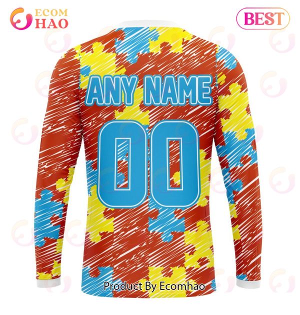 NFL Chicago Bears Special Autism Awareness Design 3D Hoodie