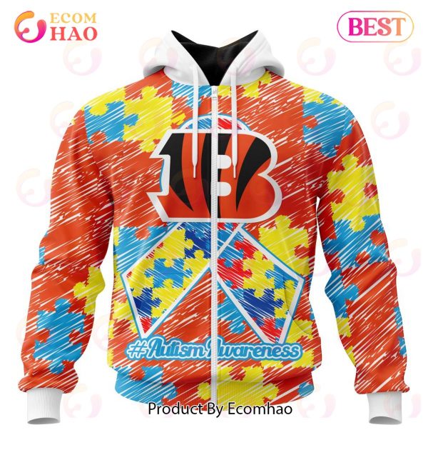 NFL Cincinnati Bengals Special Autism Awareness Design 3D Hoodie