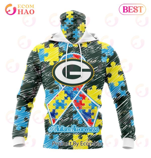 NFL Green Bay Packers Special Autism Awareness Design 3D Hoodie