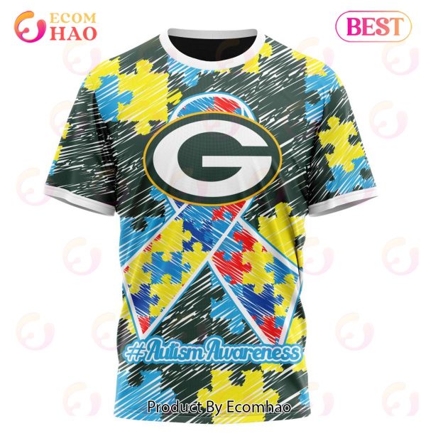 NFL Green Bay Packers Special Autism Awareness Design 3D Hoodie