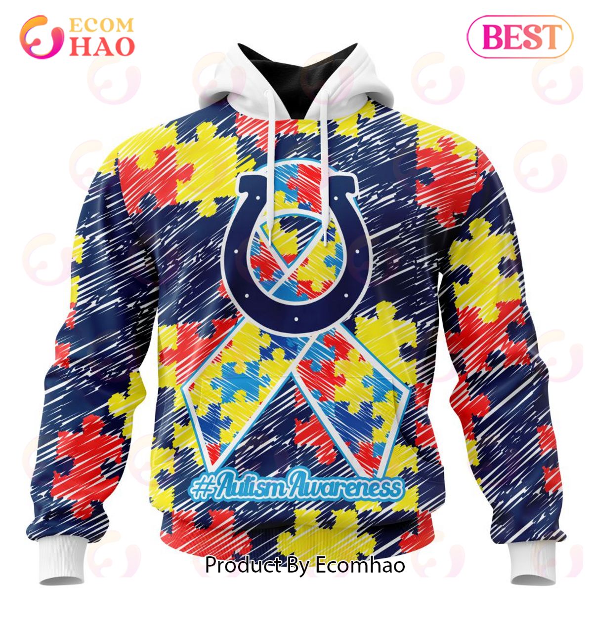 NFL Indianapolis Colts Special Autism Awareness Design 3D Hoodie