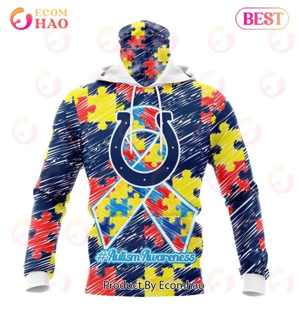 NFL Indianapolis Colts Special Autism Awareness Design 3D Hoodie