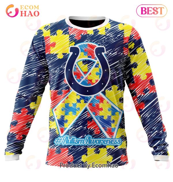 NFL Indianapolis Colts Special Autism Awareness Design 3D Hoodie